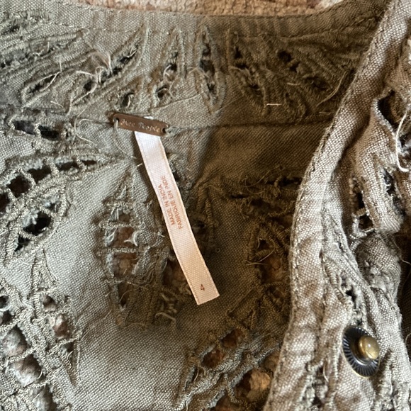Free people olive cutout Moro jacket - Picture 2 of 7